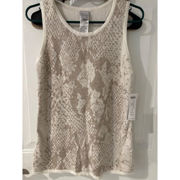 Chico's Zenergy Tank Top Snakeskin Print Sleeveless ‎ Cotton Cashmere Size 0 - Picture 1 of 7